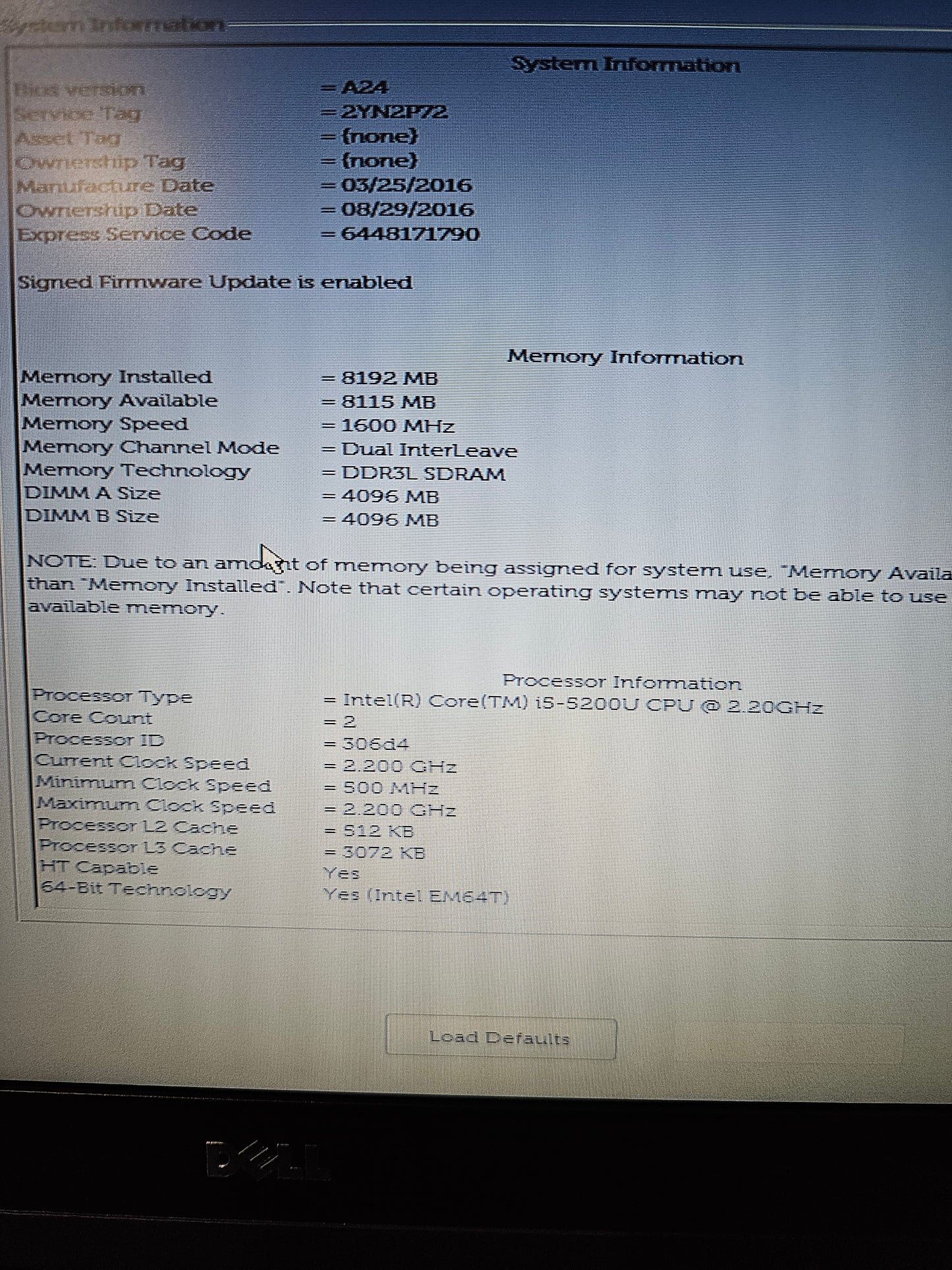 Dell Laptop E7450 i5 2.2Ghz 8GB 128GB Refurbished